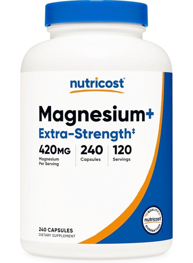 Nutricost, Magnesium+, Extra-Strength, 240 Capsules (210 mg per Capsule) - Image 1